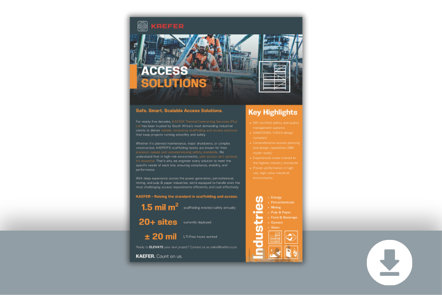 One pager Access Solutions in a preview with button to download