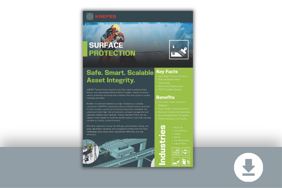 One pager Surface Protection in a preview with button to download